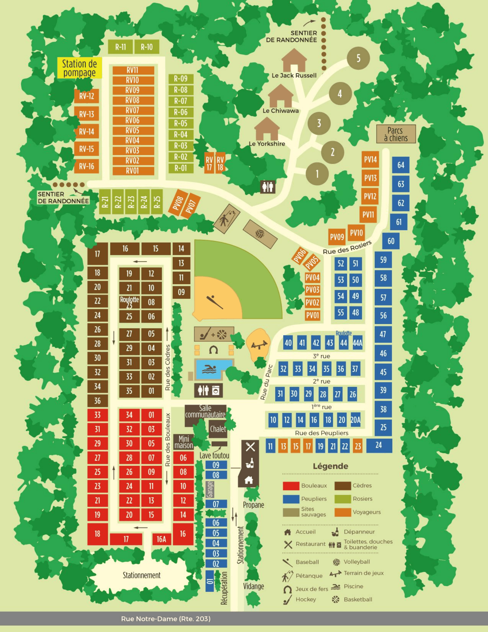 Plan du Camping Russeltown